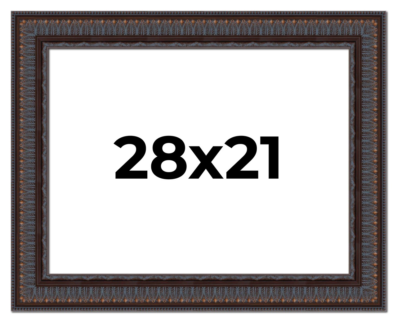 3.5" Wide Ornate Brown Picture Frame - UV Acrylic, Backing Board, Hanging Hardware Included